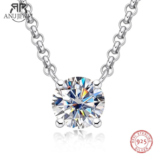 AnuJewel D Color 1ct 2ct 3ct Moissanite Diamond 18K Gold Plated Pendant Necklace For Women Anniversary Gifts Wholesale