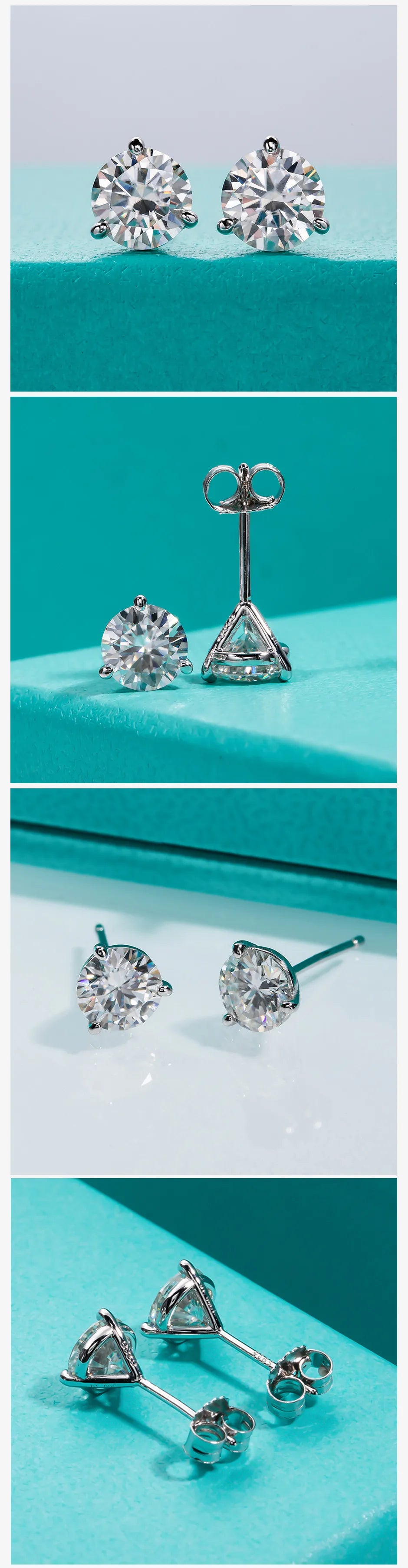 AnuJewel 2cttw D Color Moissanite Diamond Stud Earrings 925 Sterling Silver Classic Earrings Jewelry Wholesale