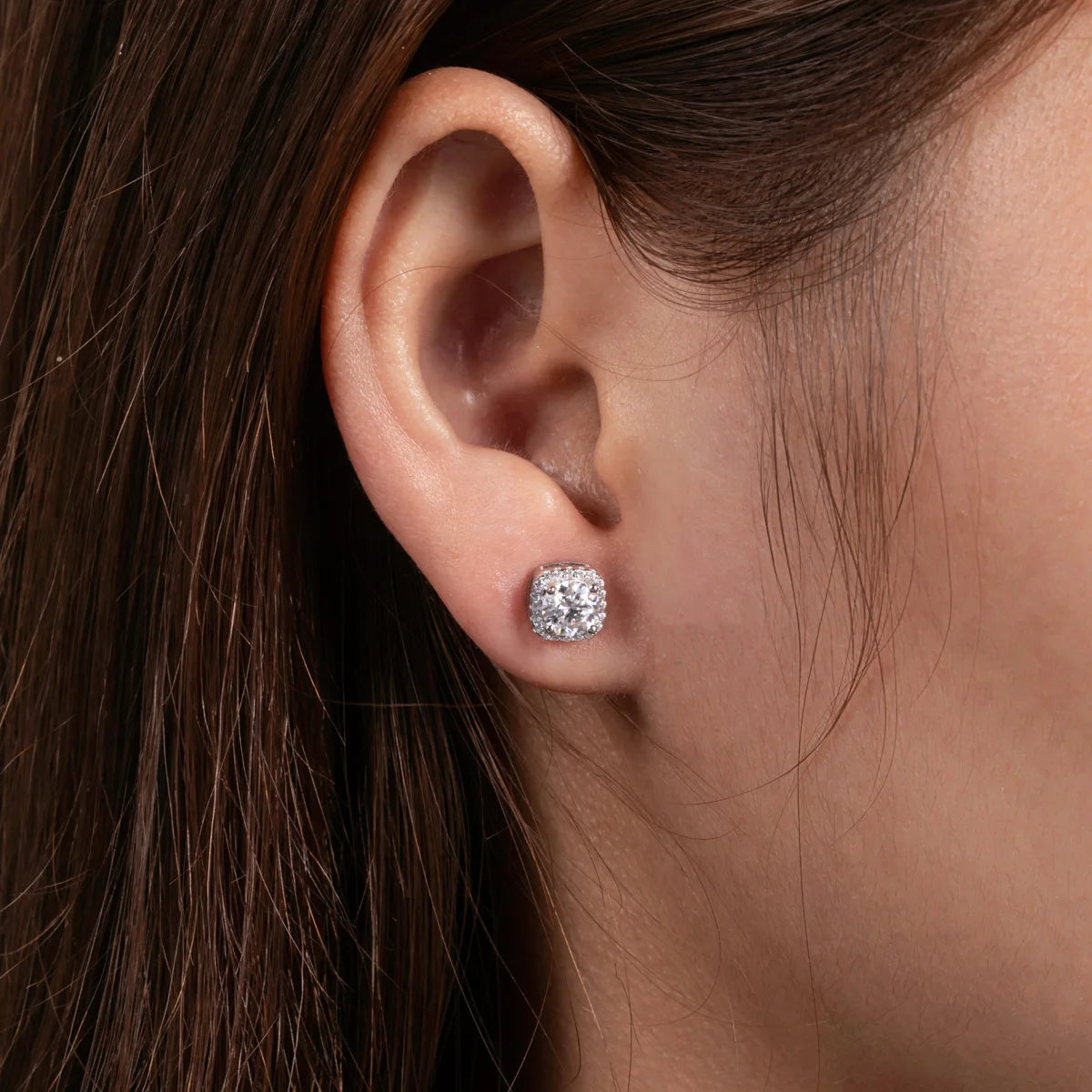 AnuJewel 5mm 1cttw D Color Moissanite Diamond 925 Sterling Silver Stud Earrings for Woman Fine Jewelry Wholesale