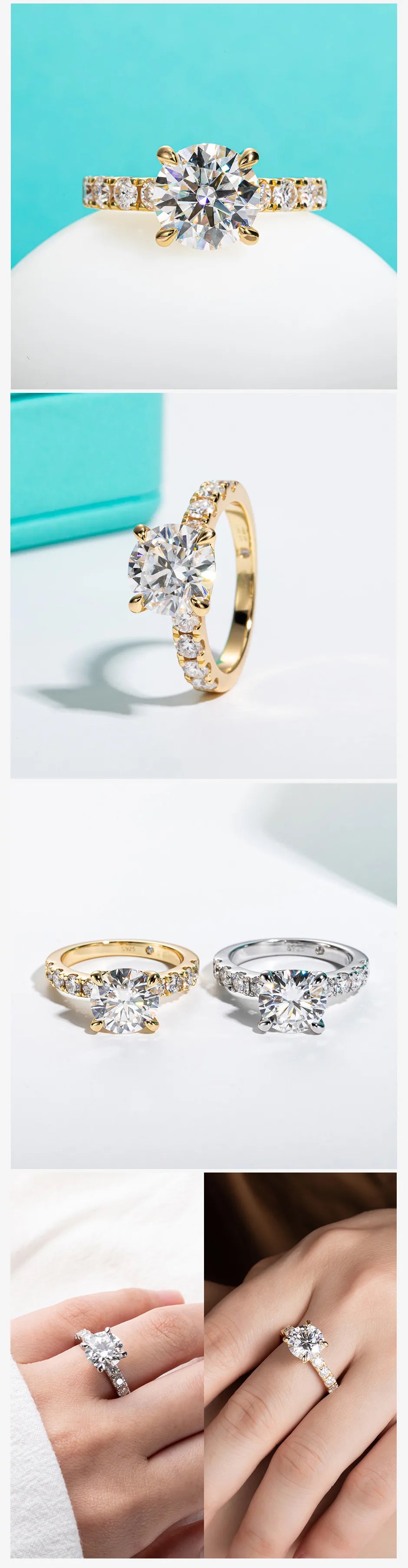 AnuJewel 4.3cttw Moissanite Engagement Rings
