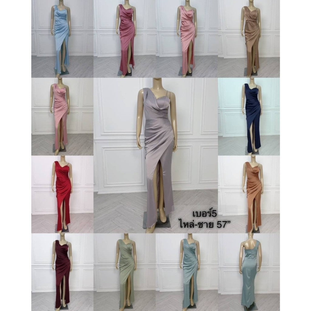 ชุดเดรสออกงาน ชุดราตรี เดรส Dress เดรสออกงาน Effortless เดรสยาว สายเดี่ยว คอถ่วง ชุดเดรส Dresses