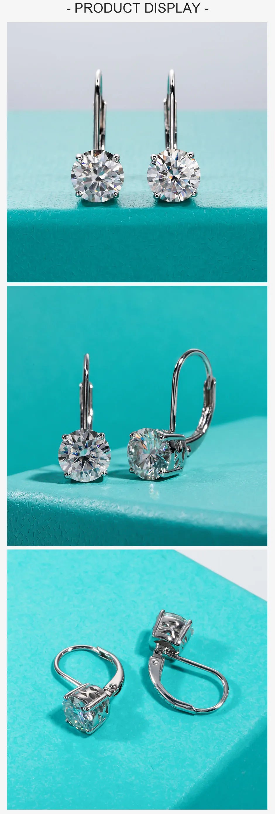 AnuJewel  1 Carat D Color Moissanite Diamond Dangle Drop Earrings 925 Sterling Silver Bow Cuff Earrings Charm Jewelry Wholesale