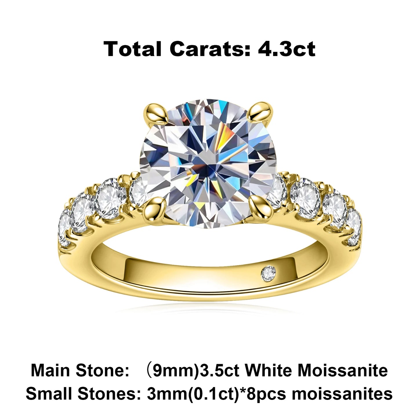 AnuJewel 4.3cttw Moissanite Engagement Rings