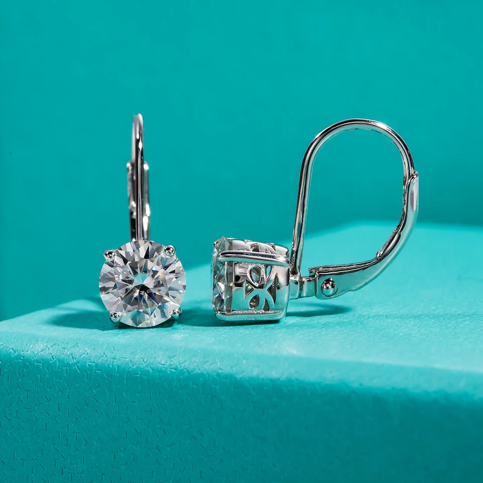 AnuJewel  1 Carat D Color Moissanite Diamond Dangle Drop Earrings 925 Sterling Silver Bow Cuff Earrings Charm Jewelry Wholesale