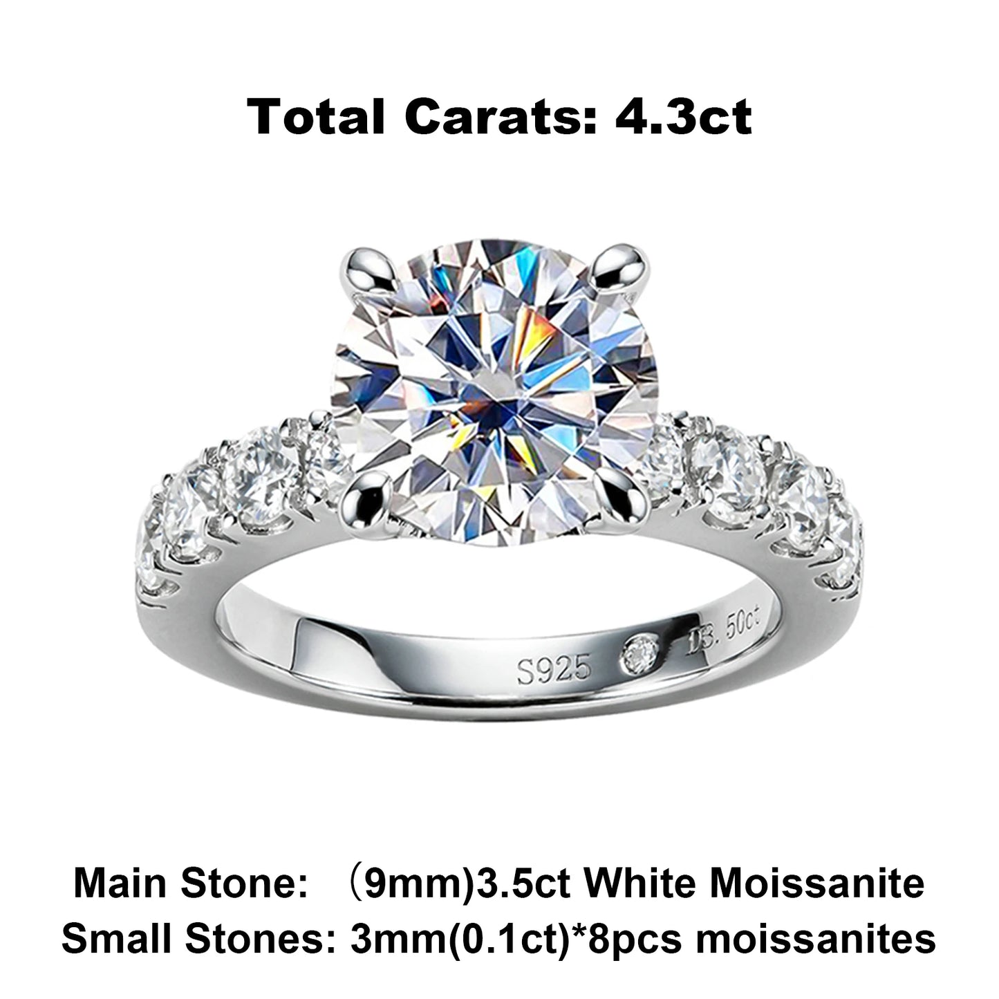 AnuJewel 4.3cttw Moissanite Engagement Rings