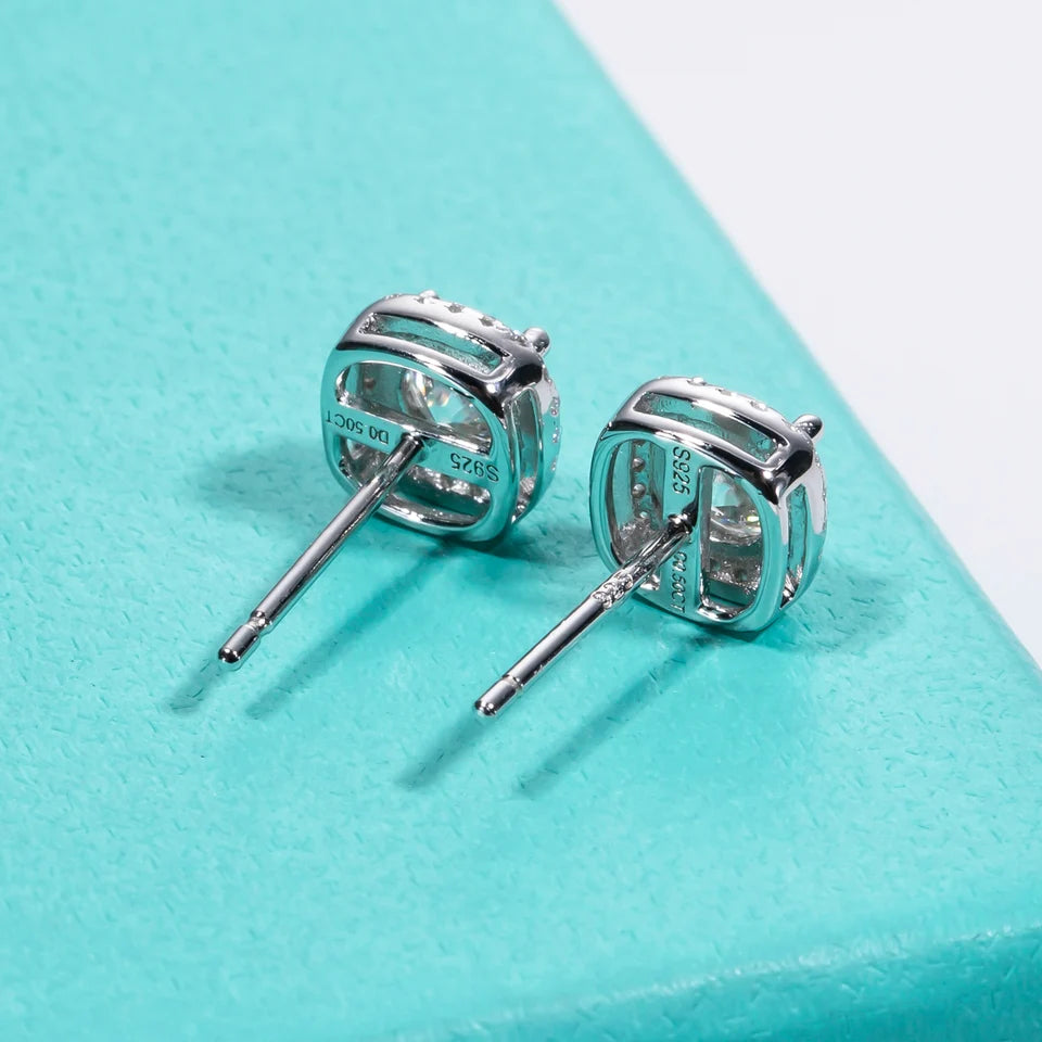 AnuJewel 5mm 1cttw D Color Moissanite Diamond 925 Sterling Silver Stud Earrings for Woman Fine Jewelry Wholesale