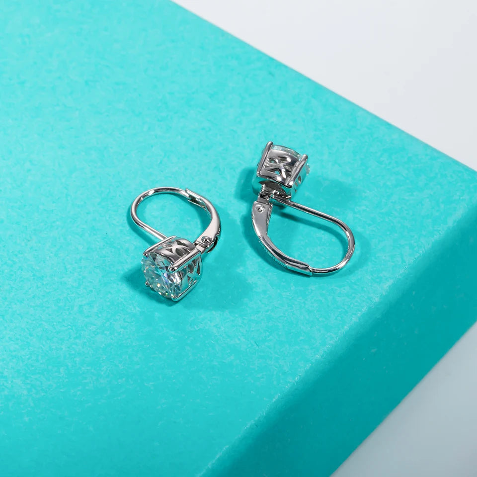 AnuJewel  1 Carat D Color Moissanite Diamond Dangle Drop Earrings 925 Sterling Silver Bow Cuff Earrings Charm Jewelry Wholesale