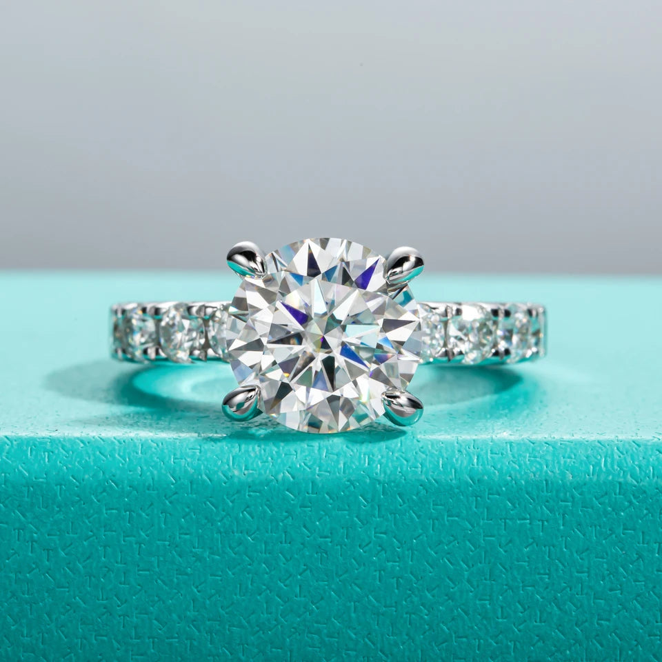 AnuJewel 3.5ct Moissanite Engagement Ring Set Bridal Sets 3mm Eternity Wedding Band Silver Promise Rings Women Jewelry Wholesale