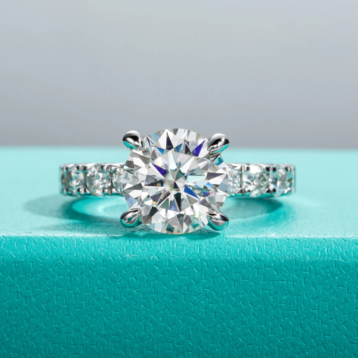 AnuJewel 3.5ct Moissanite Engagement Ring Set Bridal Sets 3mm Eternity Wedding Band Silver Promise Rings Women Jewelry Wholesale