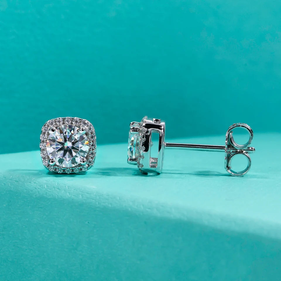 AnuJewel 5mm 1cttw D Color Moissanite Diamond 925 Sterling Silver Stud Earrings for Woman Fine Jewelry Wholesale