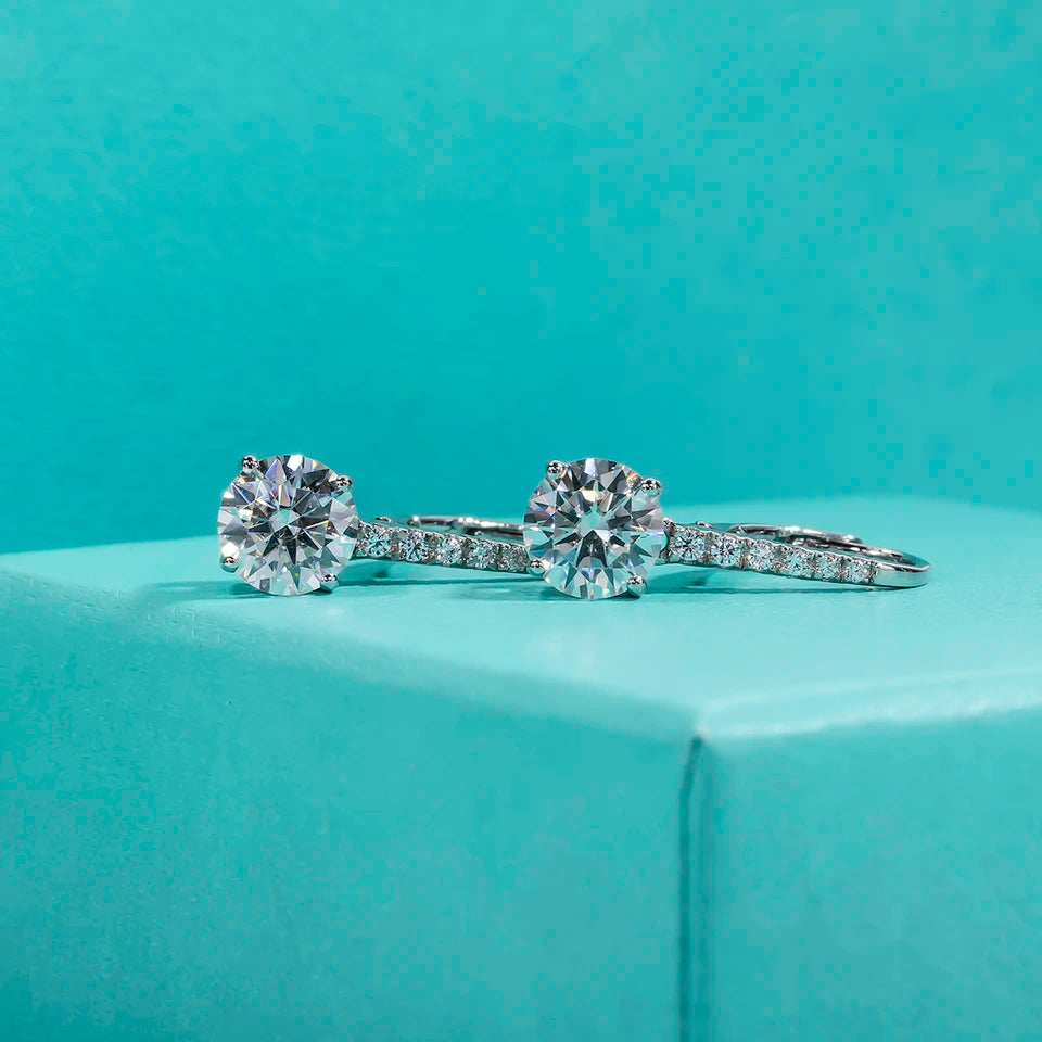 AnuJewel 1 Carat D Color Moissanite Dangle Drop 925 Sterling Silver Earrings With Certificate Jewelry Wholesale