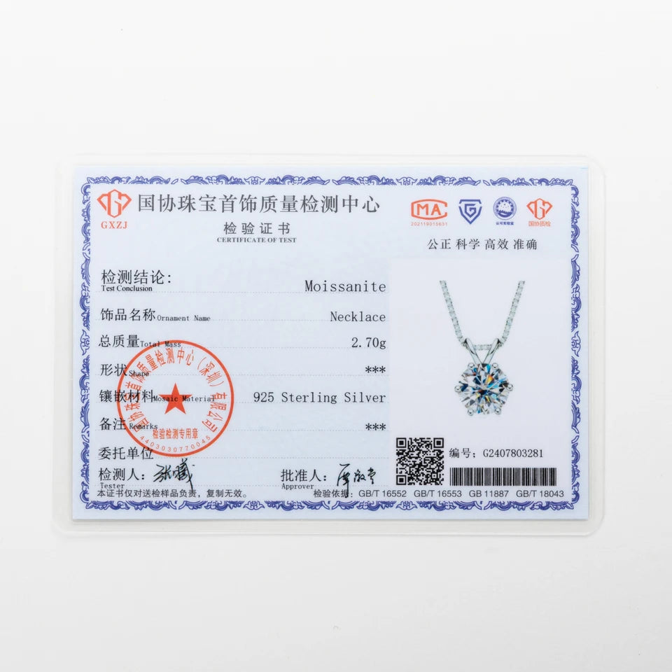 AnuJewel 1ct 3ct 5ct D Color  Moissanite Diamond  Top Quality 18K Gold Plated  Pendant Necklace Fine Jewelry Gifts Wholesale