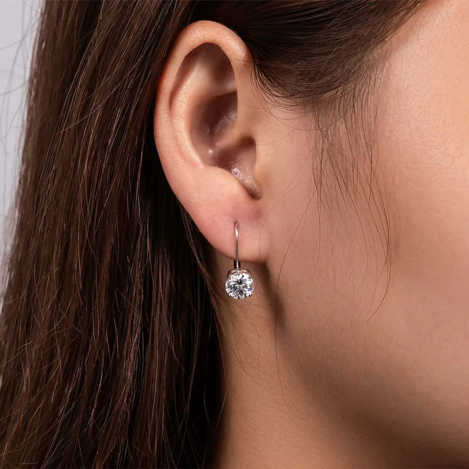 AnuJewel  1 Carat D Color Moissanite Diamond Dangle Drop Earrings 925 Sterling Silver Bow Cuff Earrings Charm Jewelry Wholesale