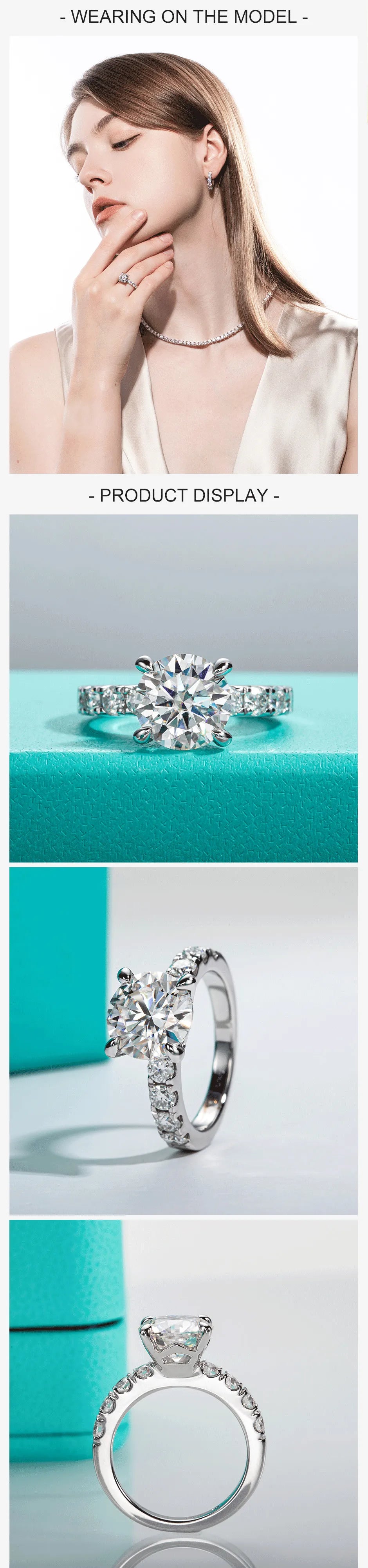 AnuJewel 4.3cttw Moissanite Engagement Rings