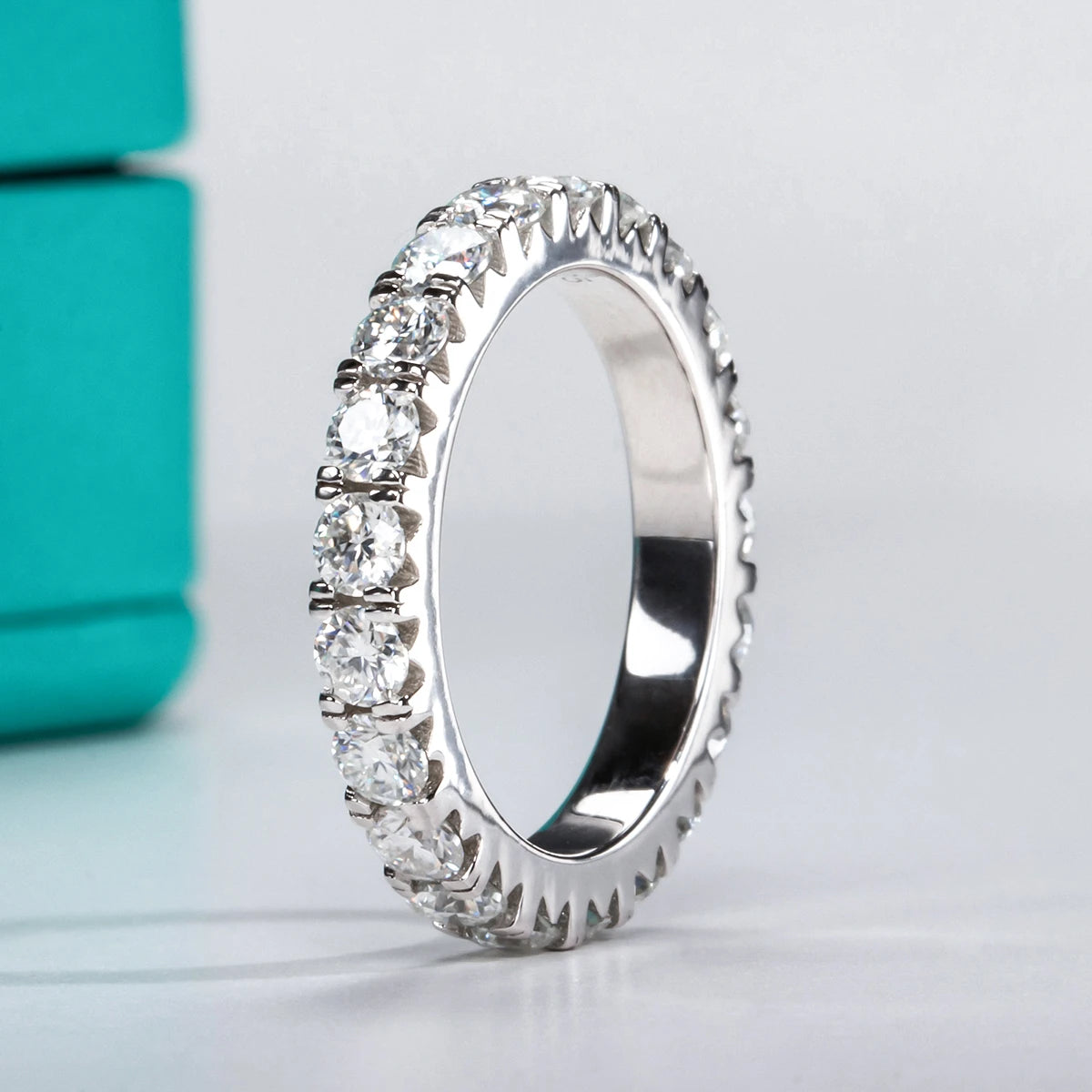 AnuJewel 3.5ct Moissanite Engagement Ring Set Bridal Sets 3mm Eternity Wedding Band Silver Promise Rings Women Jewelry Wholesale