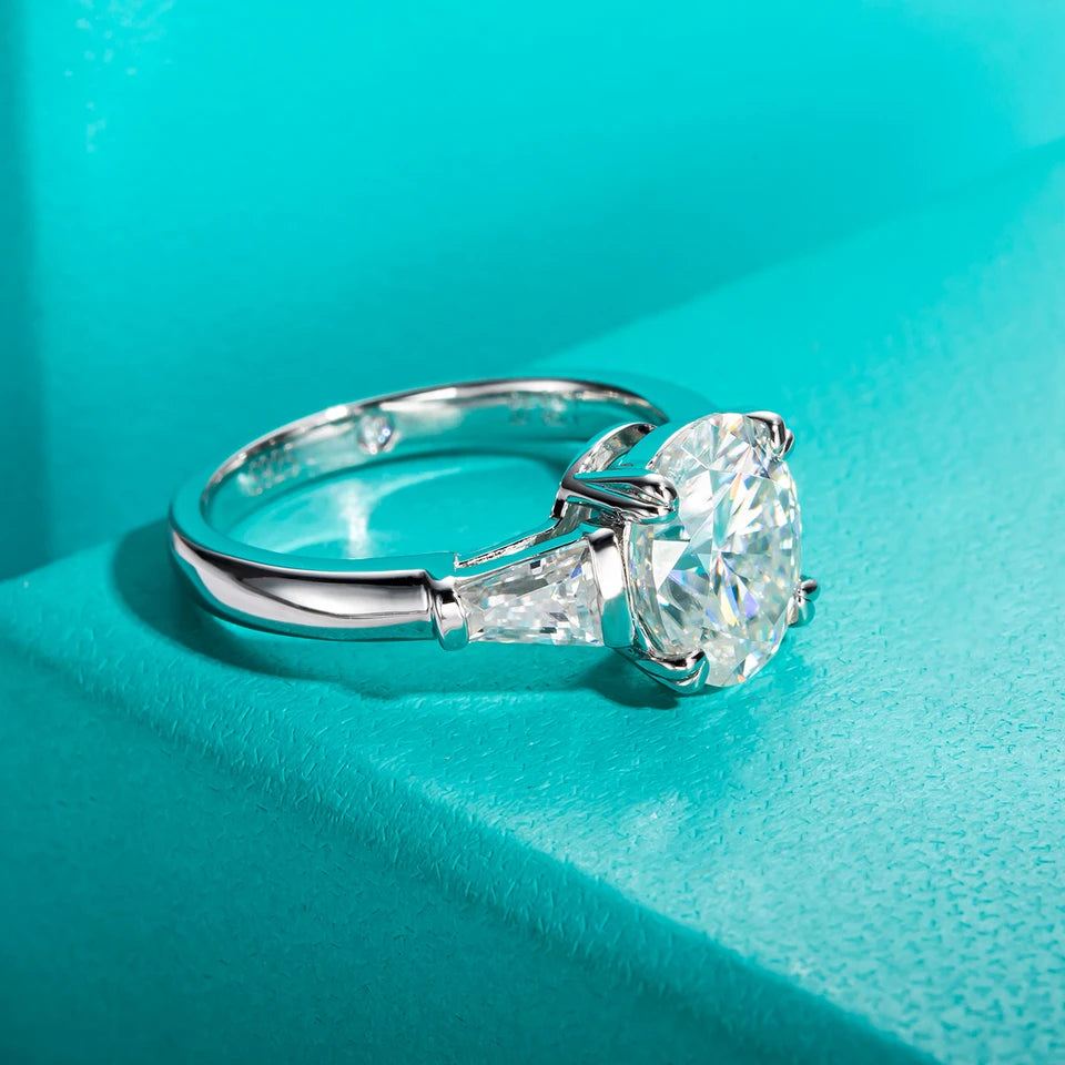 AnuJewel 3.8cttw Oval Cut D Color Moissanite Diamond Engagement  925 Sterling Silver Rings For Women  Jewelry Wholesale
