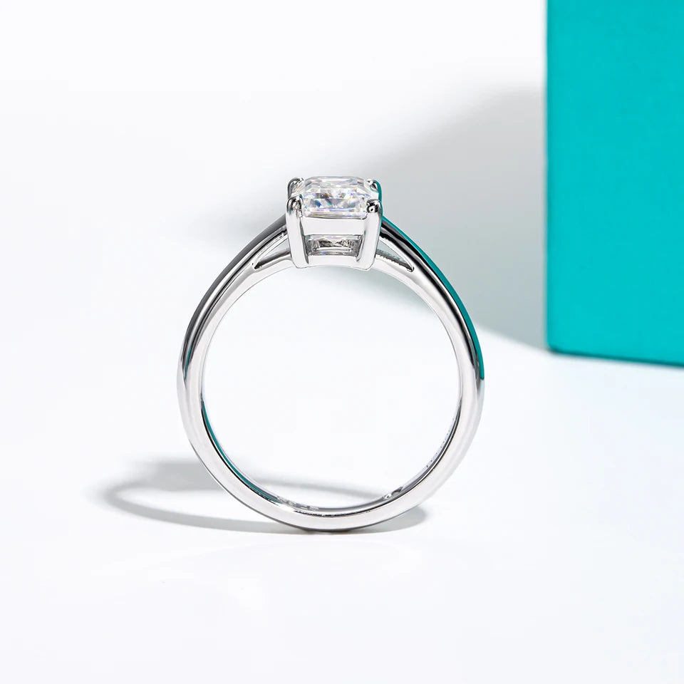 AnuJewel 6x8mm 2ct Emerald Cut Moissanite Engagement Wedding Ring 925 Sterling Silver Rings For Women Jewelry Wholesale