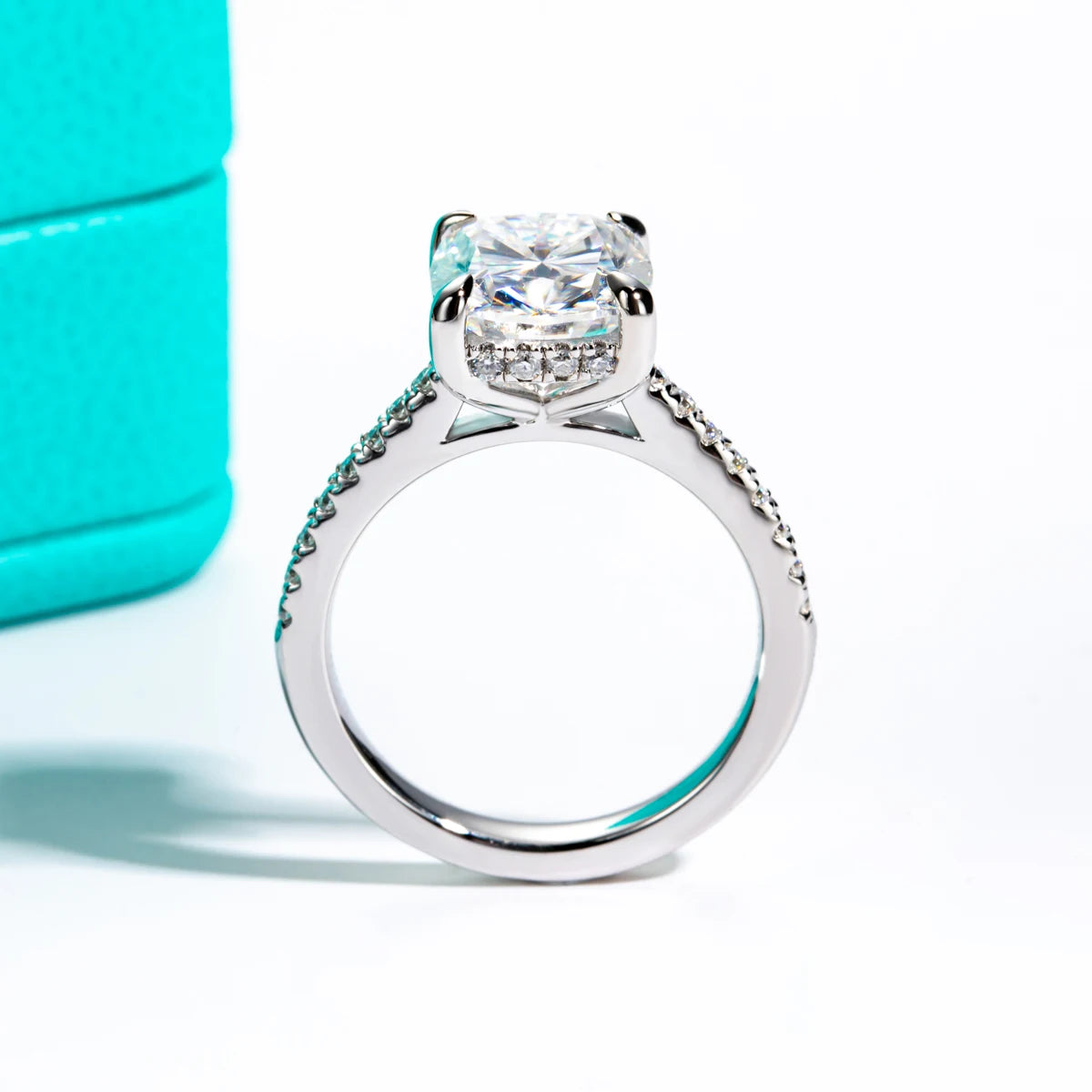 AnuJewel 5ct Cushion Cut D Color Moissanite Engagement Rings For Women 925 Sterling Silver Wedding Rings Jewelry Wholesale
