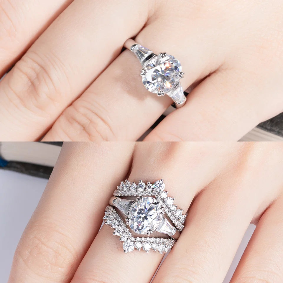 AnuJewel 3.8cttw Oval Cut D Color Moissanite Diamond Engagement  925 Sterling Silver Rings For Women  Jewelry Wholesale