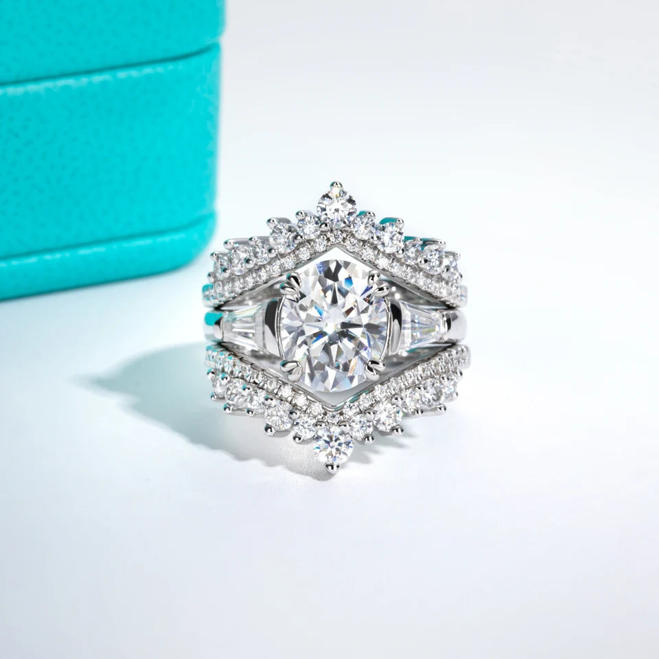 AnuJewel 3.8cttw Oval Cut D Color Moissanite Diamond Engagement  925 Sterling Silver Rings For Women  Jewelry Wholesale