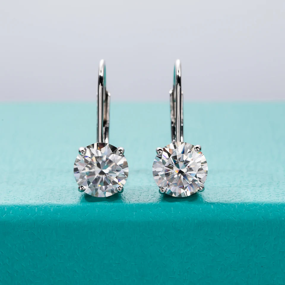 AnuJewel  1 Carat D Color Moissanite Diamond Dangle Drop Earrings 925 Sterling Silver Bow Cuff Earrings Charm Jewelry Wholesale