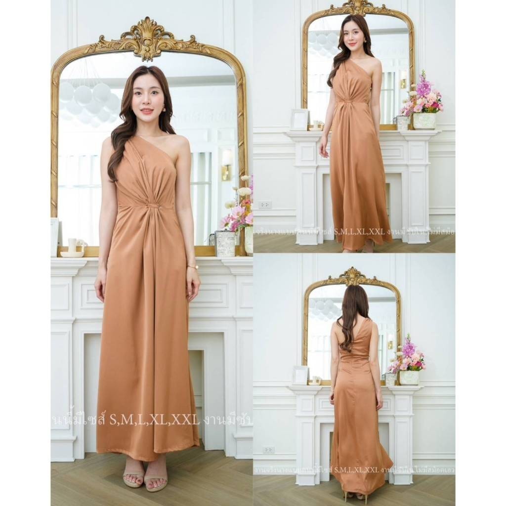 ชุดเดรสออกงาน ชุดราตรี เดรส Dress GRACE ชุดเดรสยาว ไหล่เบี่ยง หรูหรา มัดตรงกลาง เดรสสวยๆ ชุดออกงานกลางคืน Dresses Woman