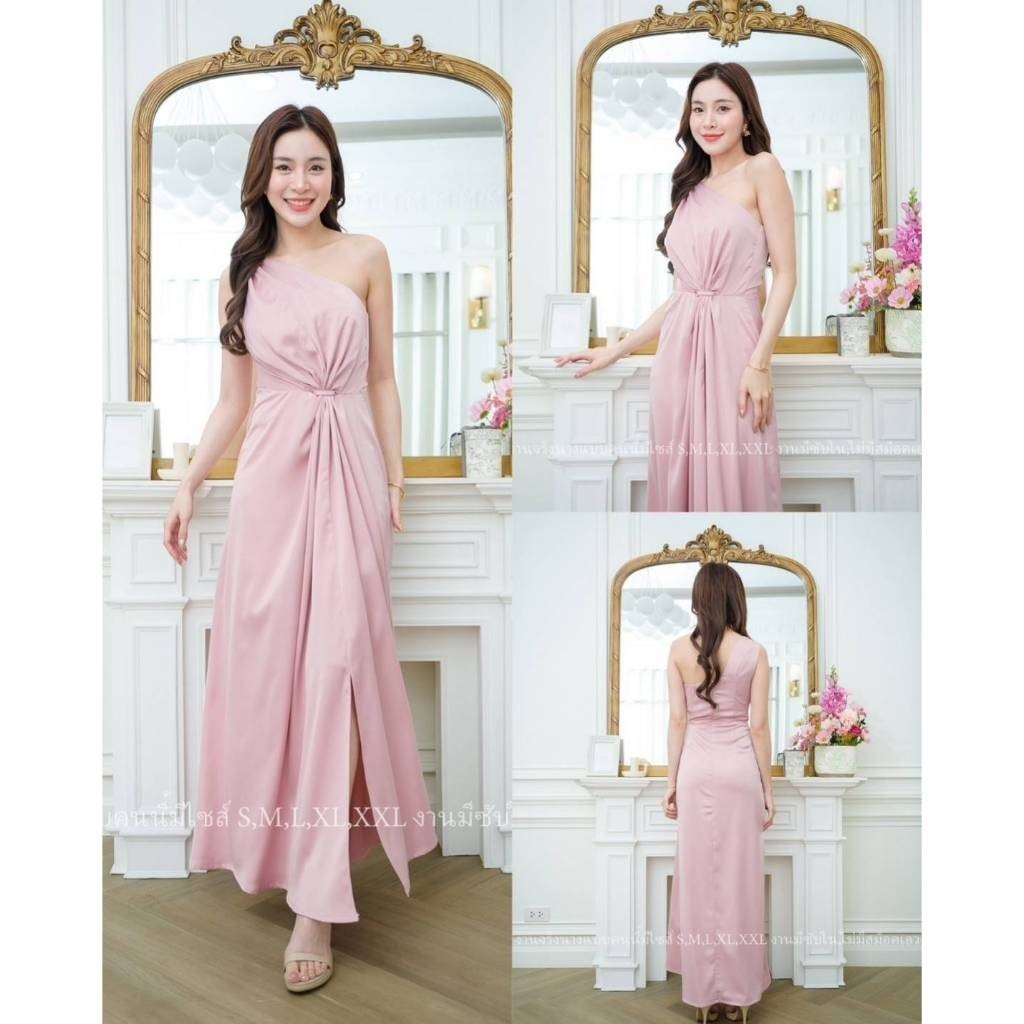 ชุดเดรสออกงาน ชุดราตรี เดรส Dress GRACE ชุดเดรสยาว ไหล่เบี่ยง หรูหรา มัดตรงกลาง เดรสสวยๆ ชุดออกงานกลางคืน Dresses Woman
