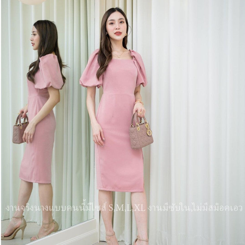 ชุดไปงานแต่ง เรียบหรู ดูแพง ชุดไปงานแต่ง เดรสน่ารักๆ เดรสสั้น N123 ชุดออกงาน งานแต่งงาน งานกลางวัน งานกลางคืน Dress