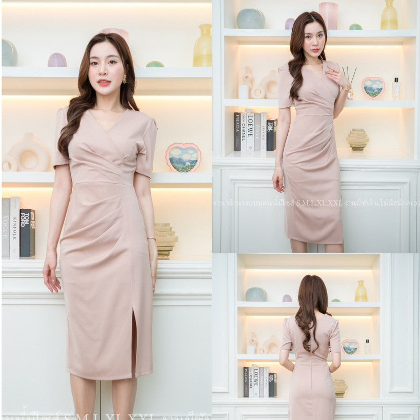 เดรสสั้น ชุดราตรี Dress ออกงาน ชุดเดรส ชุดงานแต่ง ชุดออกงาน N202 จะใส่ไป เดรสแต่งงาน Dresses Woman