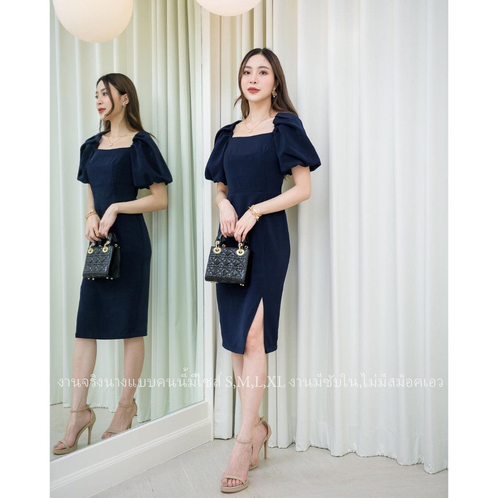 ชุดไปงานแต่ง เรียบหรู ดูแพง ชุดไปงานแต่ง เดรสน่ารักๆ เดรสสั้น N123 ชุดออกงาน งานแต่งงาน งานกลางวัน งานกลางคืน Dress