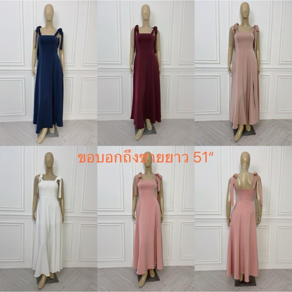 ชุดไปงานแต่ง เรียบหรู ดูแพง NX283 ชุดราตรี ผ้าฮานาโกะ กระโปรงยาวบาน งานแต่งงาน Woman Dress Dresses