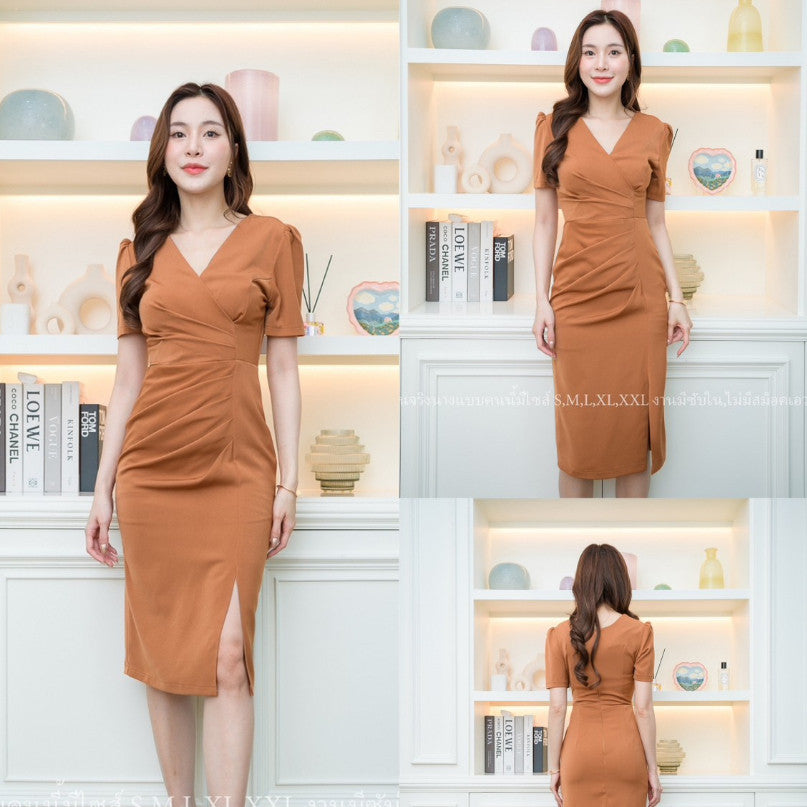 เดรสสั้น ชุดราตรี Dress ออกงาน ชุดเดรส ชุดงานแต่ง ชุดออกงาน N202 จะใส่ไป เดรสแต่งงาน Dresses Woman