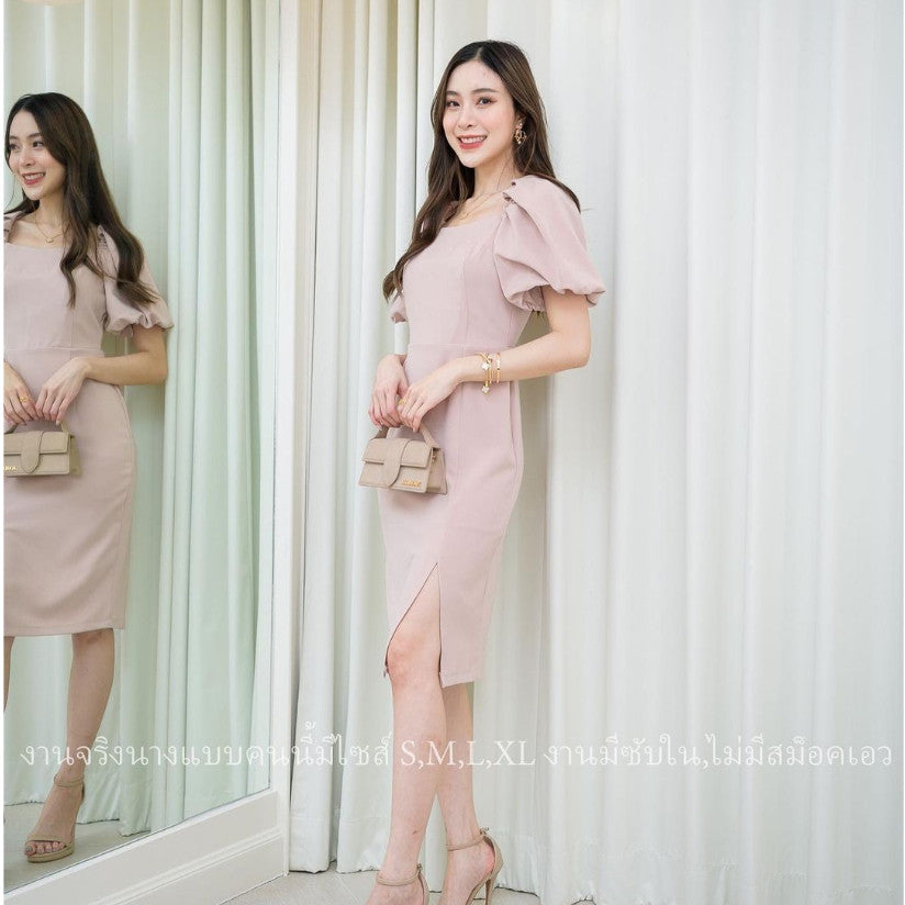 ชุดไปงานแต่ง เรียบหรู ดูแพง ชุดไปงานแต่ง เดรสน่ารักๆ เดรสสั้น N123 ชุดออกงาน งานแต่งงาน งานกลางวัน งานกลางคืน Dress