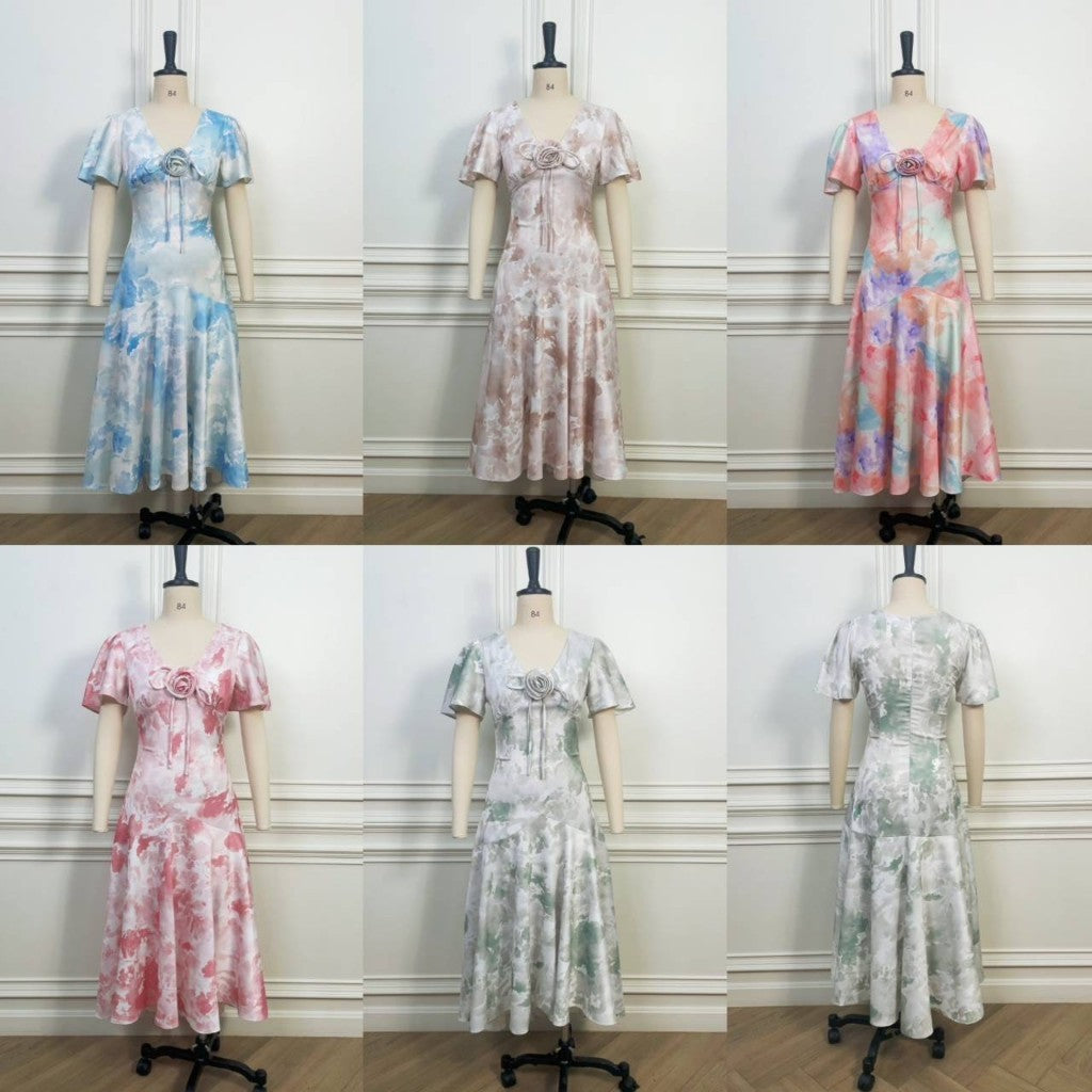 พร้อมส่ง เดรสยาว พรีเมี่ยม ชุดไปงานแต่ง เรียบหรู ดูแพง เดรสออกงาน ชุดราตรี NP058 เดรสยาว S M L XL 2XL งานแต่งงาน Woman