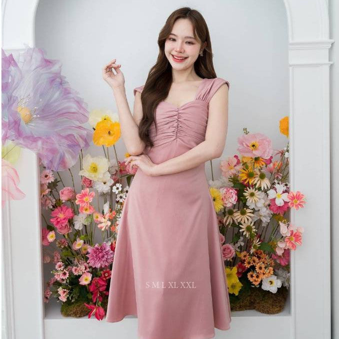 ชุดไปงานแต่ง เรียบหรู ดูแพง ชุดราตรี N001 ผ้าเครปซาติน ใส่ได้ 2 แบบ คลุมไหล่ เปิดไหล่ Woman Dress ซาติน เสื้อผ้า ผู้หญิง